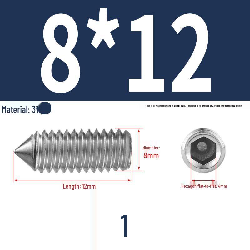 12.9 Edelstahl 304 Innensechskant Kegelspitze Gewindestift M2/M3
