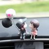 Cute Cartoon Car Decoration Accessories Couple Character Statues Balloons Car Interior Dashboard Accessories
