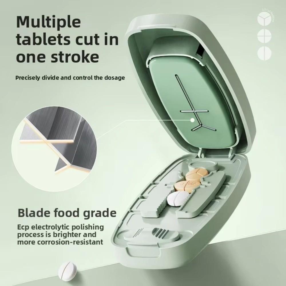 2/3/4-in-1 Pill Cutter Box Dust-proof Multi-functional Pill Divider Storage Compartment Portable Medicine Cutter Daily Use