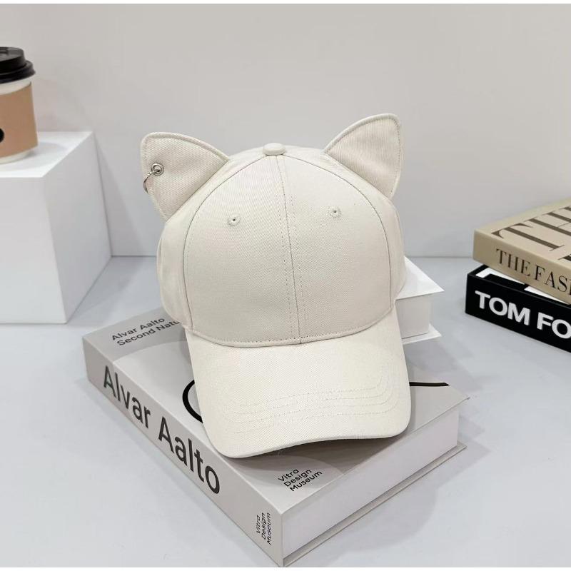Self-developed Cute Sweet Three-dimensional Cat Ears Baseball Cap Children Spring and Summer Thin Hard Top Sunshade