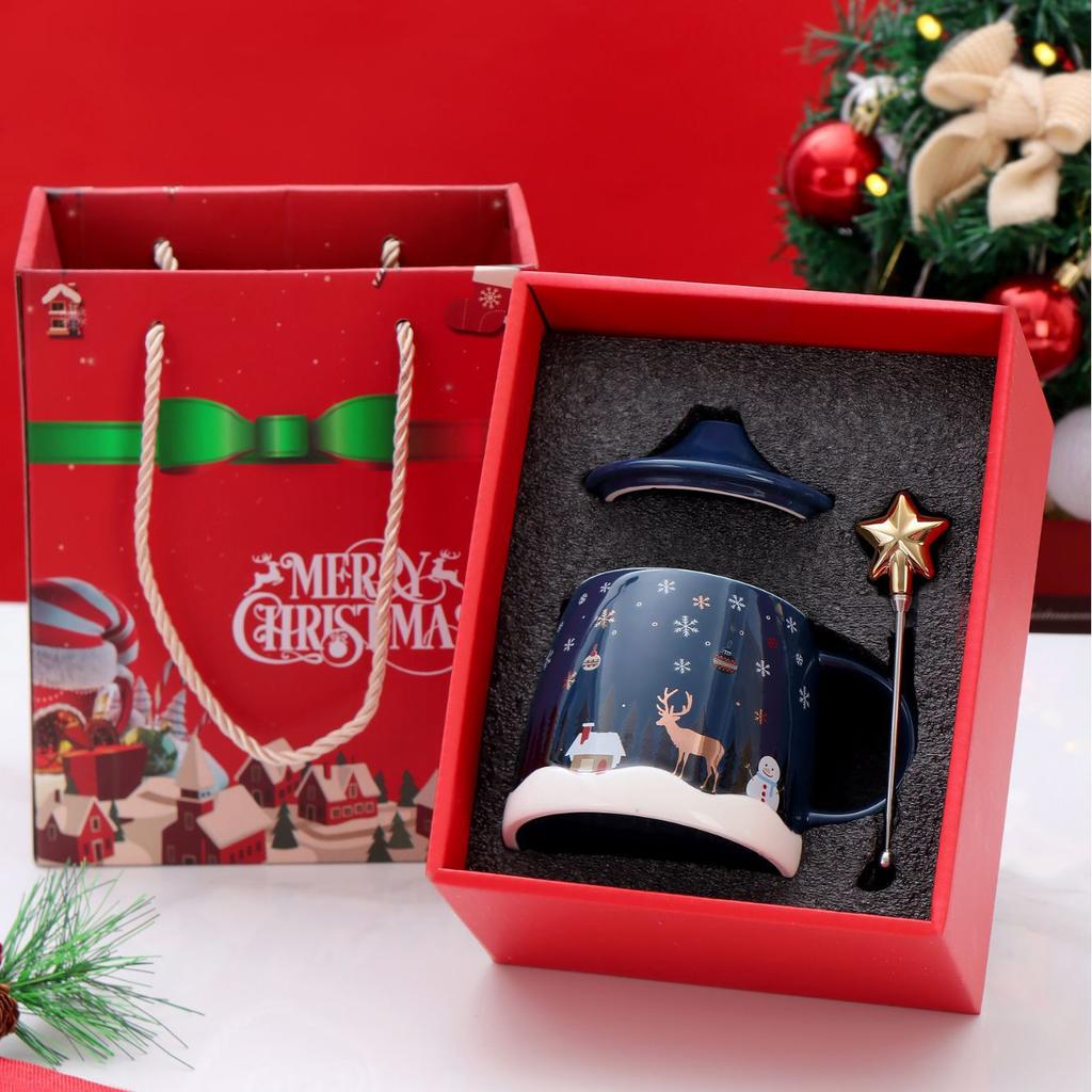 Christmas Mug High Value Creative Ceramic Cup Santa Coffee Cup Gift Box Souvenir Water Cup Gift