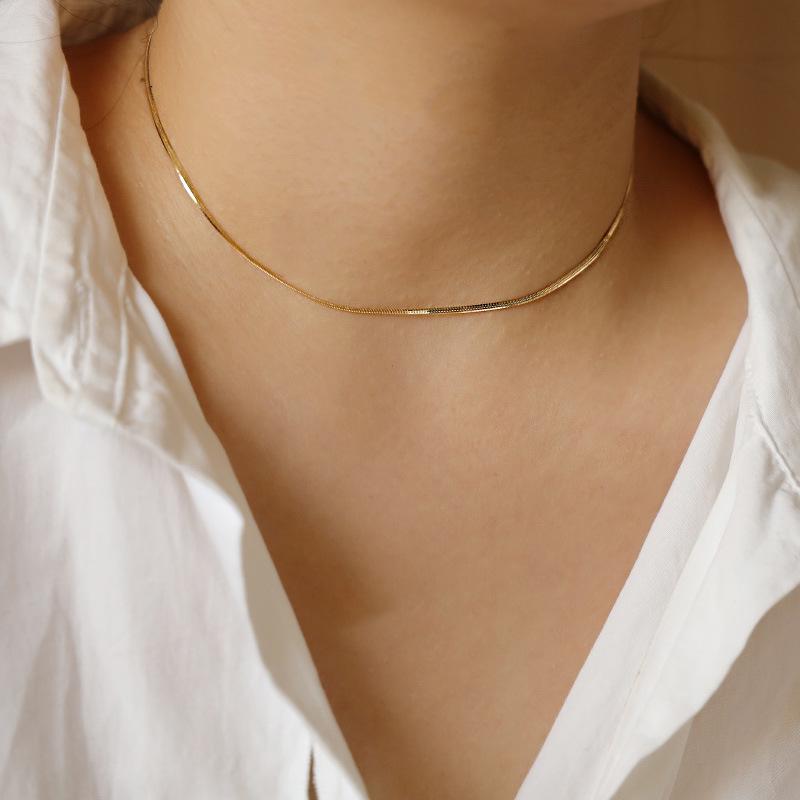 

Korean Style Minimalist S925 Sterling Silver Clavicle Necklace for Women Sterling Silver