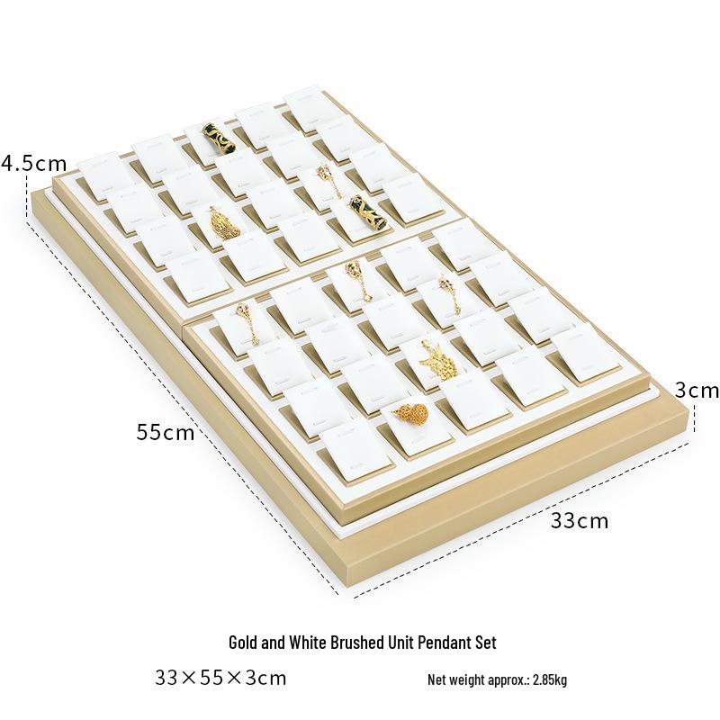 Ya Yu Jin Bai Jewelry Display Tray for Bracelets, Ear Studs, Necklaces - Silver & Gold