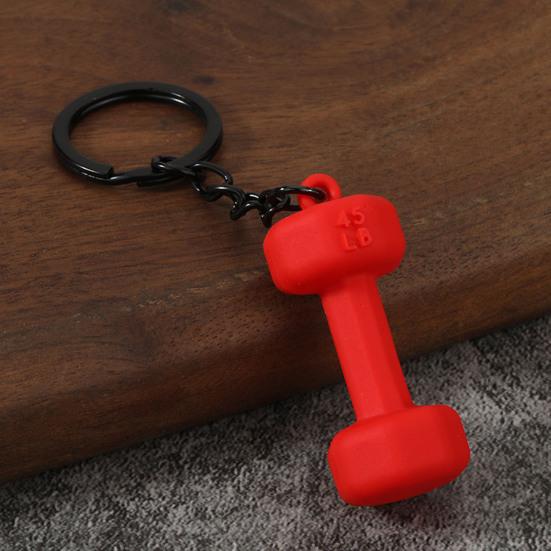 2Pcs Keychain Pendant Zinc Alloy Texture Dumbbell Charm Lightweight Portable Key Holder Backpack Bag Accessory