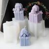 Reusable Silicone Mold Gift Box Skull Head Candle Mould Creative Aromatherapy Making Mold Festive Decoration Supplies