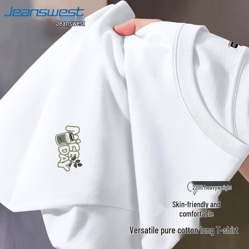 Jeanswest Men s Heavyweight Cotton Letter Print Long Sleeve T-Shirt L