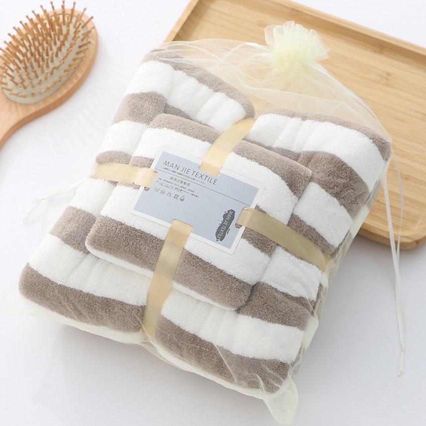 

Комплект полосатых полотенец, утолщенный, мягкий, впитывающий, семейный, для ванной, отель, для взрослых, детей, для лица, рук, полотенце Toalhas De Banho, салфетка De Bain 35x75-70x140cm
