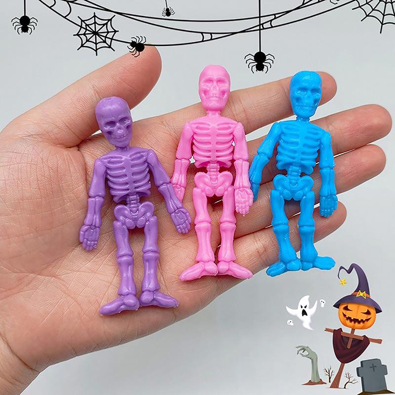 5Pcs Halloween Dehnbar Skelett Party Favors Tpr Weichgummi Zombie Horror Stress Relief Spielzeug Halloween Geschenke Für Mann Kinder