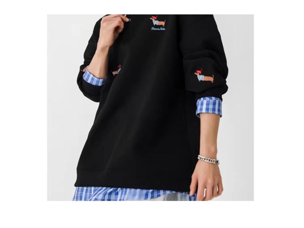 Felpa con cappuccio e polo da uomo alla moda in stile americano con ricamo di bassotto, Top autunnale da donna in due pezzi, Taglia piccola