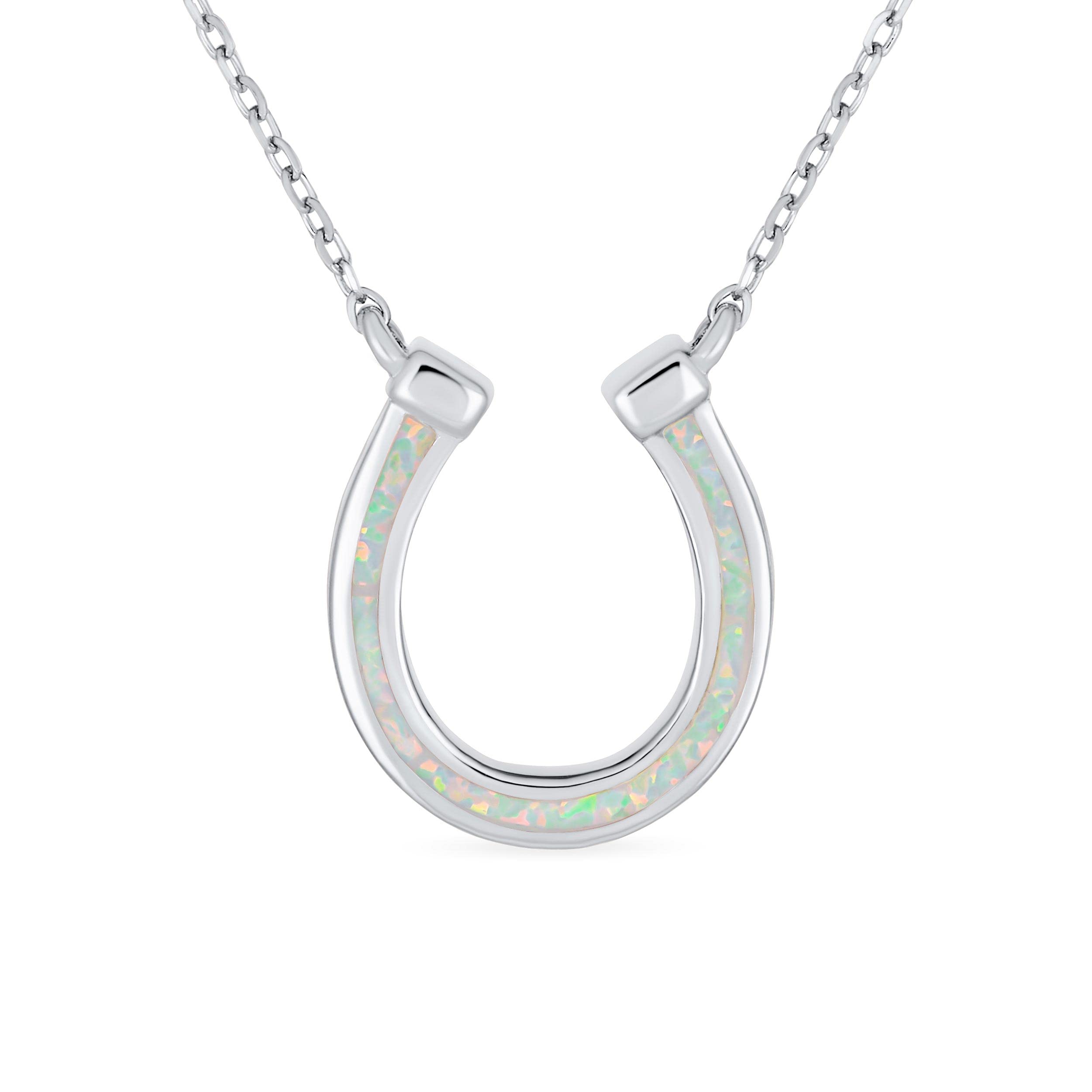 

Нежный белый опаловый конный талисман удачи в виде подковы, ожерелье в стиле вестерн, ювелирные изделия для женщин и подростков, подарок на выпускной, стерлинговое серебро .925