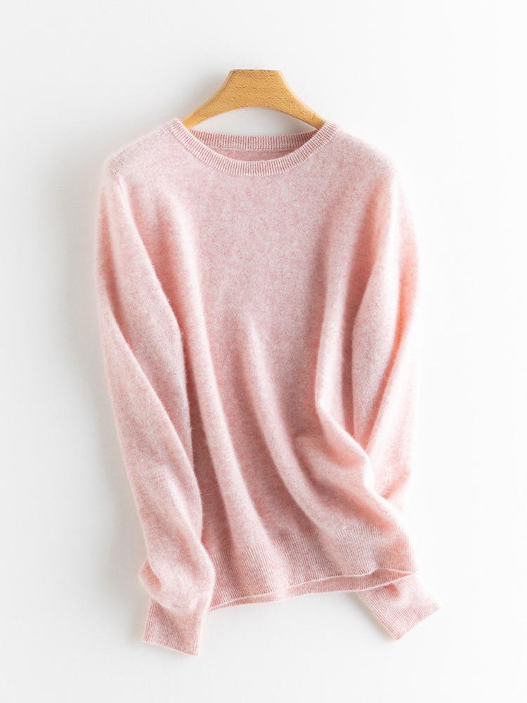 Women's Pure Cashmere Loose Round Neck Sweater - Autumn/Winter 2023 Base Layer Pullover
