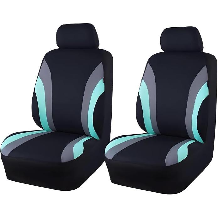Car Front Seat Covers Only, Sports Breathable Mesh Vehicle Front Seat Protectors with Removable Headrest Covers, Auto Interior Protection
