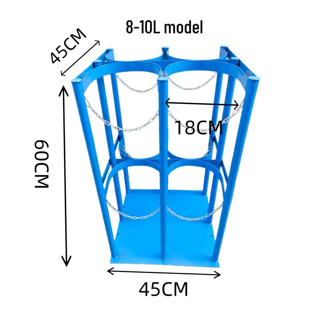 Dual Cylinder Anti-Tip Rack for Lab Oxygen and Acetylene Tanks