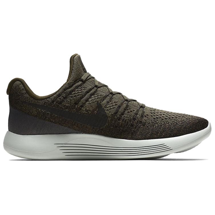 Nike LunarEpic Flyknit 2 Comfortable Thick Sole Shock Absorption Durable Low Top Casual Running Shoes Men Sneaker Gray Green 863779-303