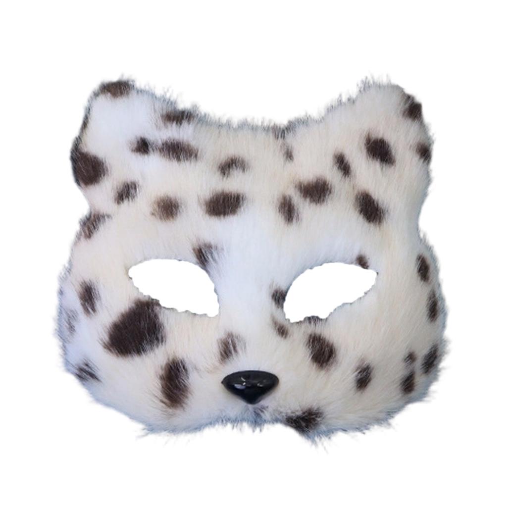 Maschera di Volpe Lupo Peluche Gatti Maschera Mezza Faccia Maschera per Occhi Volpi Gatti Lupo Costume Cosplay per Halloween Mascherate