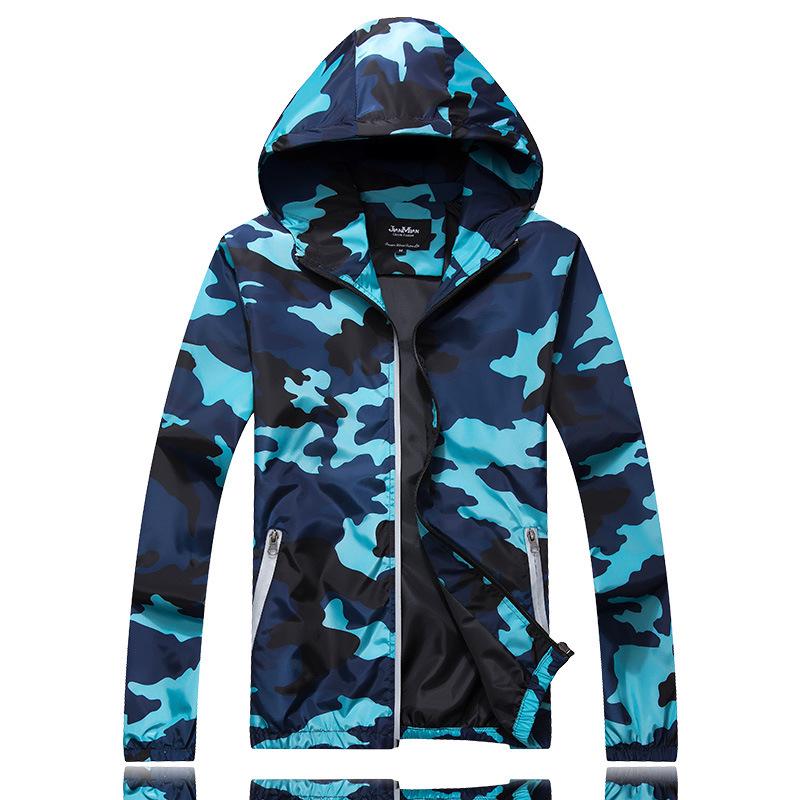Giacca Mimetica Cappotto da Uomo Taglia Grande Trend Riflettente Mimetico Trench Primavera e Autunno
