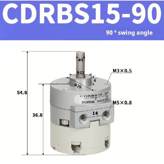 Vane type roterende zwenkcilinder CDRBS15/20/30/40-90 graden 180 graden met magnetische roterende cilinder