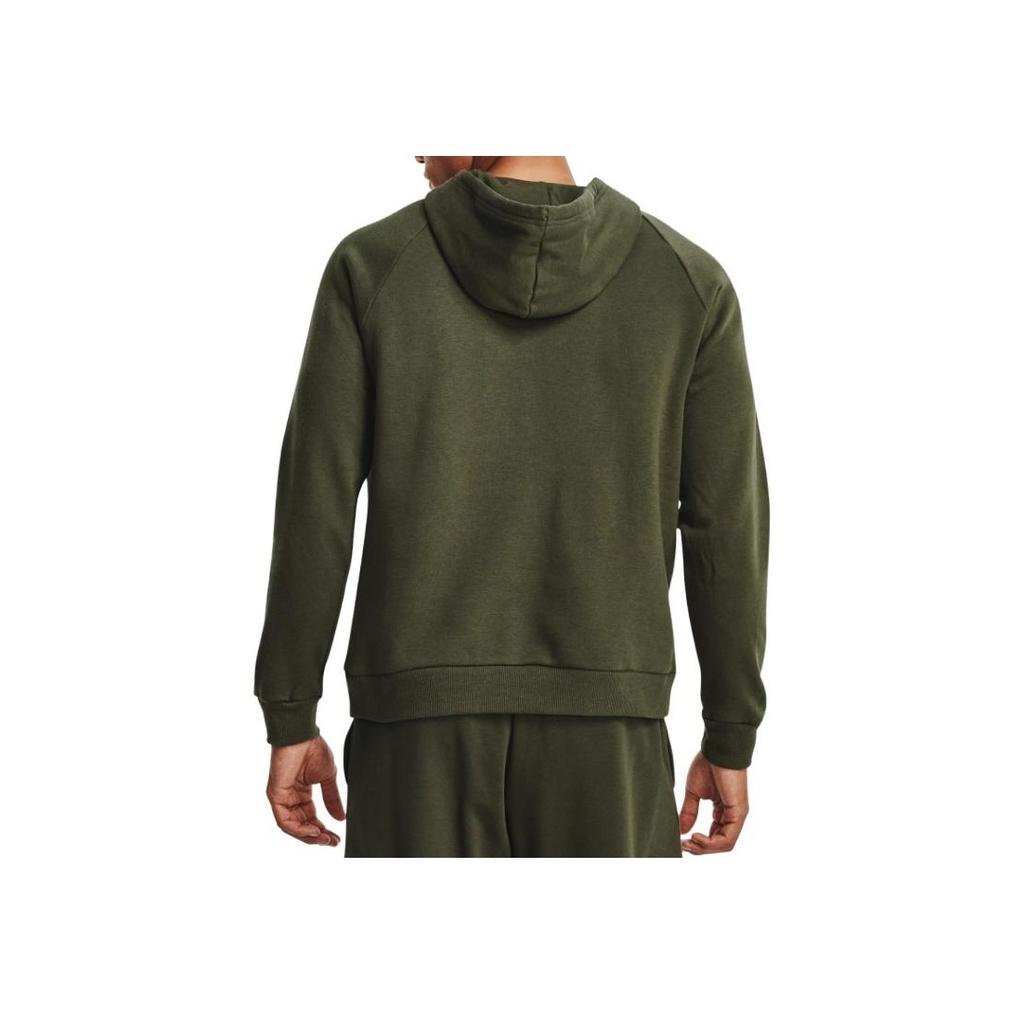 Under Armour Rival Fleece Letter Print Raglan Hoodie Men hoodies Green 1379758-390