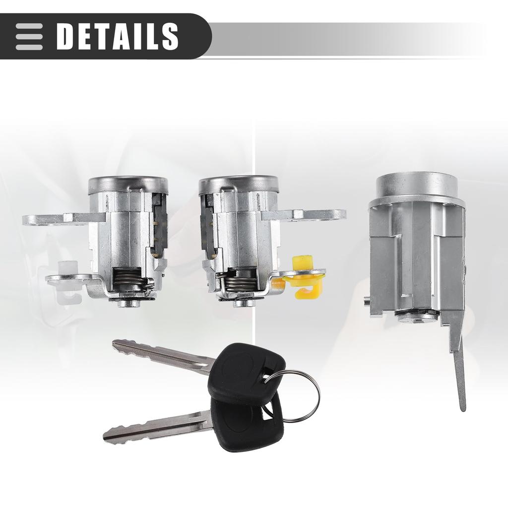 ACROPIX Cilindro de Fechadura Cilindro de Fechadura de Ignição Cilindro de Fechadura de Porta para Toyota Tacoma Inclui 2 Prateados Número da Peça 1 Conjunto Kit, Cilindro, 1995-2004, Metal, Chaves,