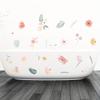 6pcs/Set, Non-Slip Bathtub Stickers, Fresh Floral And Botanical Patterns, Bathroom Stickers, Waterproof Frosted Plastic Tub Decals