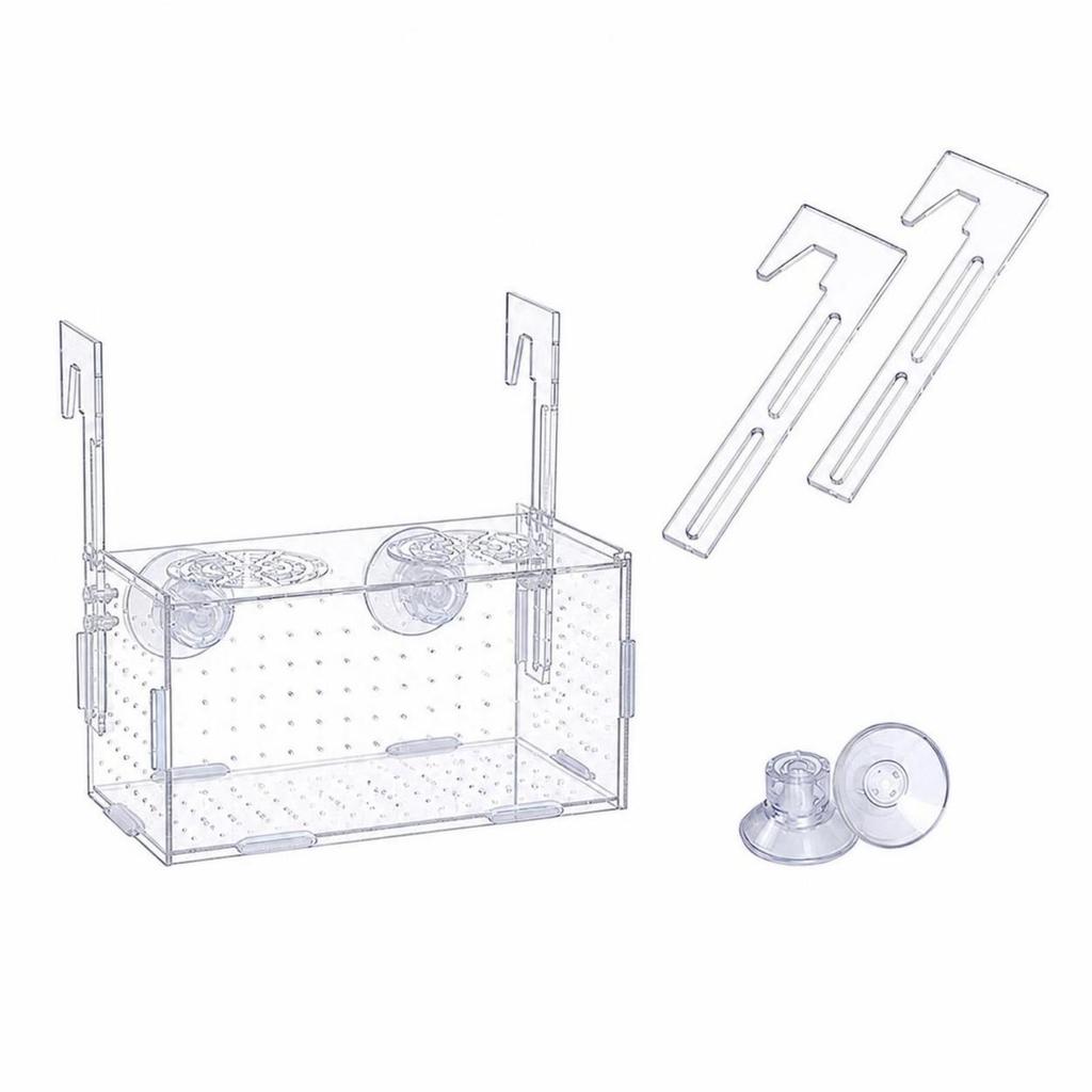 Aquarium Accessory Transparent Separation Box with Suction Cups Compact
