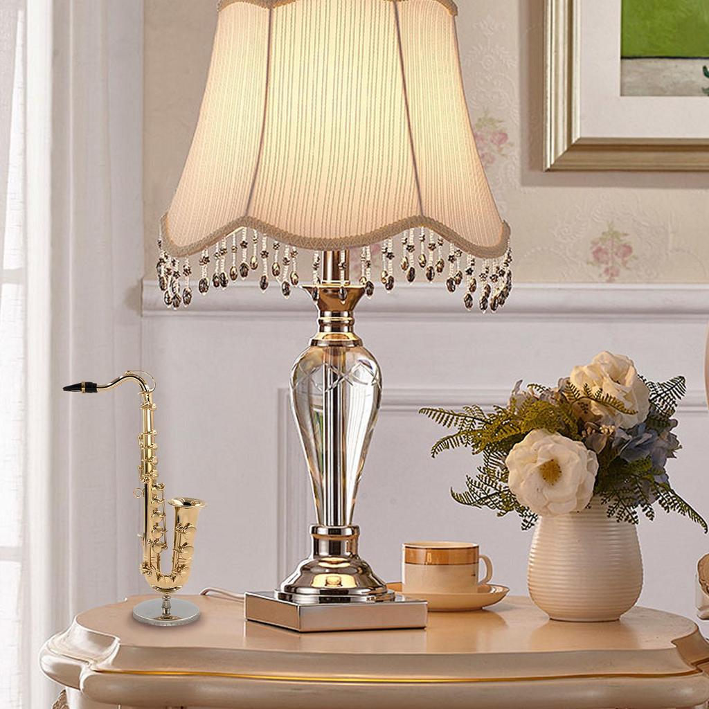 Saxophon Modell Miniatur Saxophon Modell Sammlerstück Musikinstrument Mit Ständer Koffer Zur Ausstellung Heimdekoration Weihnachten