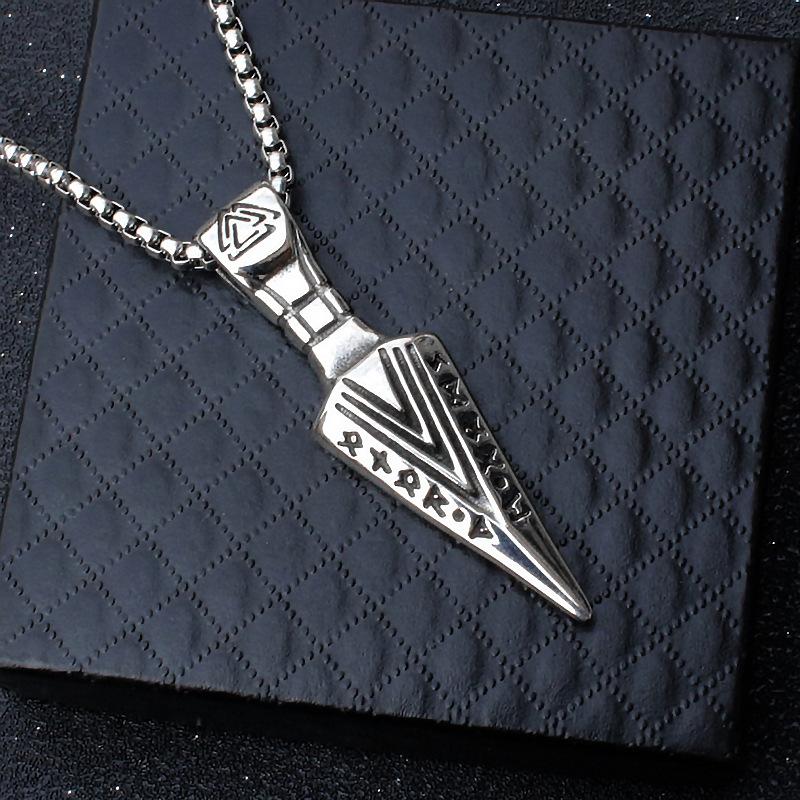 Nordic Rune Arrow Titanium Steel Pendant Men's and Women's Fashion Creative Pendant Necklace Jewelry