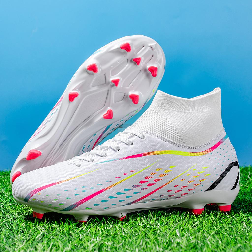 Foreign trade high-top football shoes long broken nails Amazon men's and women's football shoes grass field student training shoes