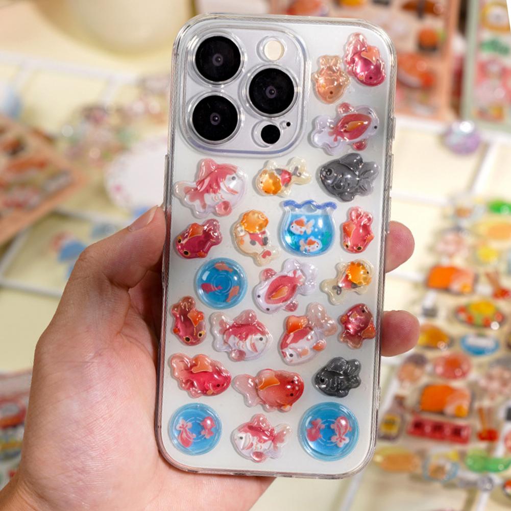 Sushi Stickers Food-themed Stickers Colorful Japanese Sushi Dessert Puffy Stickers for Scrapbooking Laptop Decorations Kawaii 3d