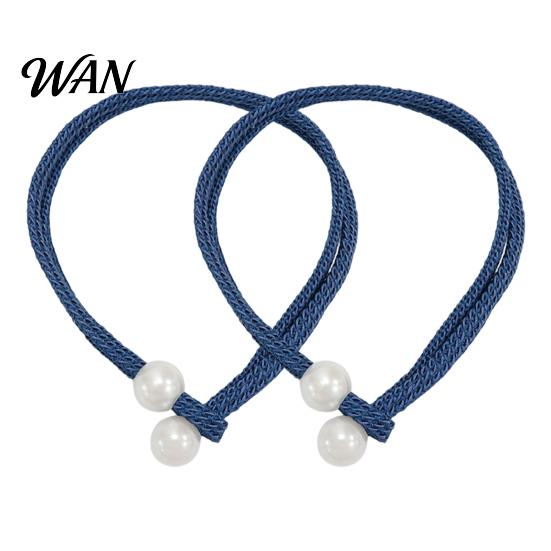 Durable Curtain Tiebacks 1 Pair for Drapes, Adjustable Rope Tie Backs, Faux Quick Fix Ties Pearls Cord Buckle Holder Home Hotel Office Window Drapery