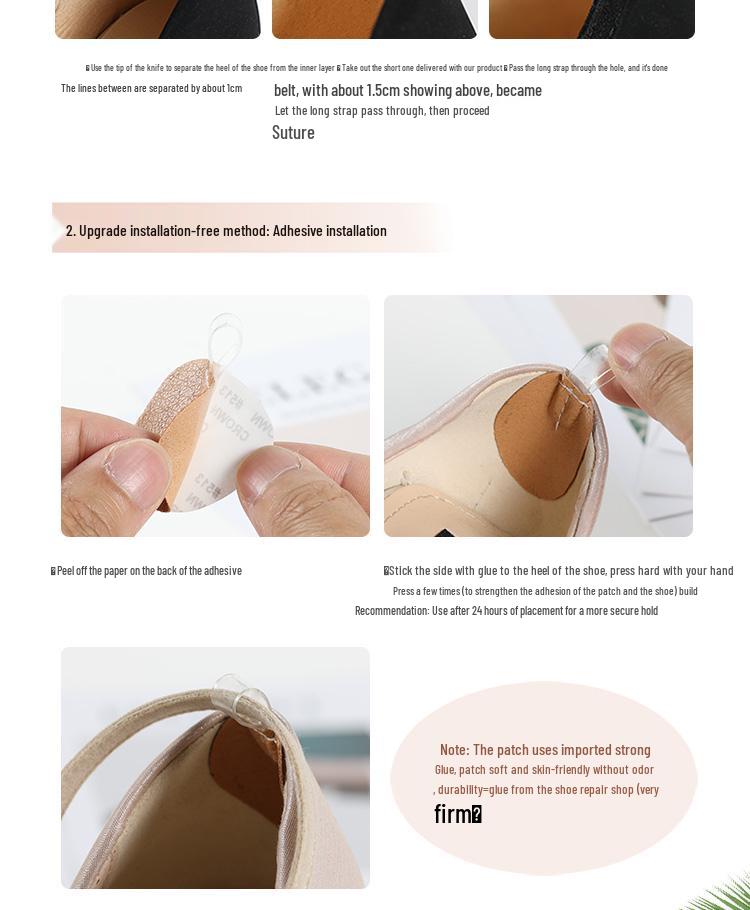 Non-Slip High Heel Strap with Suede Matte Finish - Secure Tie-Up Buckle Design