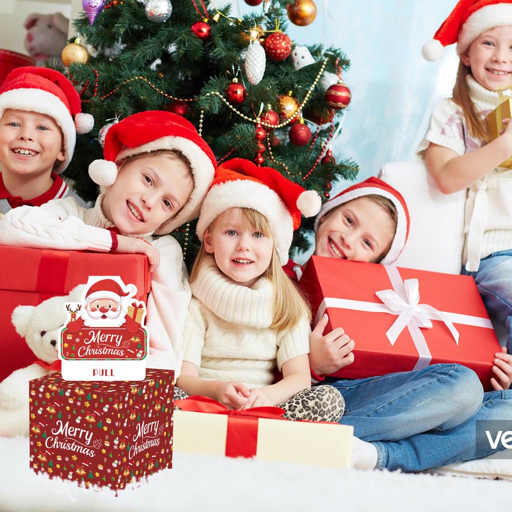 Red Santa Claus Pattern Surprise Gift Box Christmas Decoration Prop Atmosphere