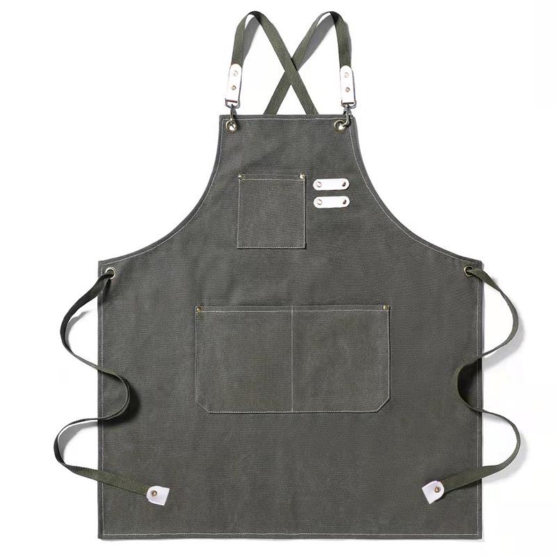 Thickened Canvas All-Cotton Apron for Cooking, Gardening, and Nail Art