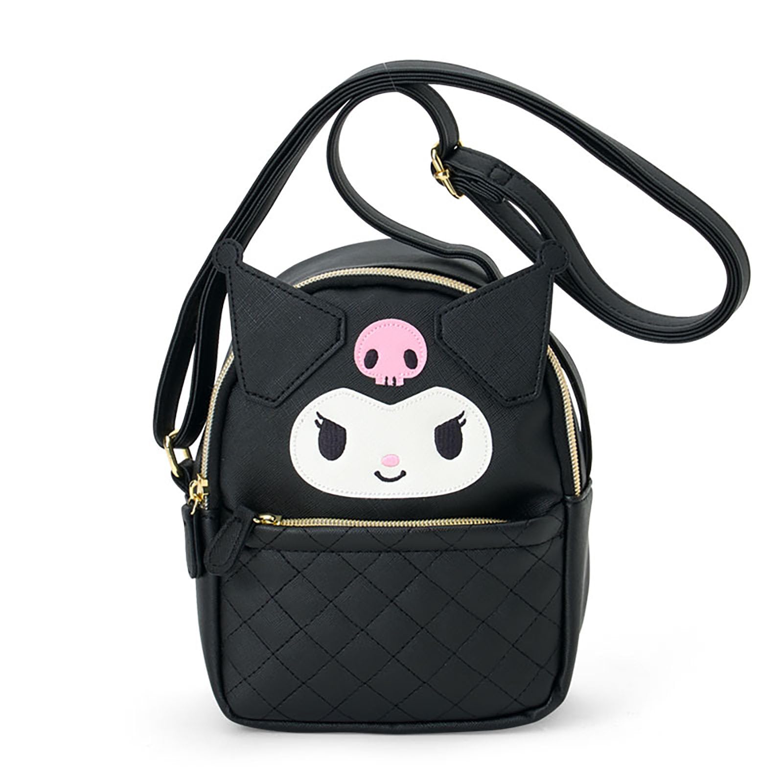 

shoulder PU for ages 3 and 159964 [Sanrio] Face-shaped bag, Kuromi, leather, up,