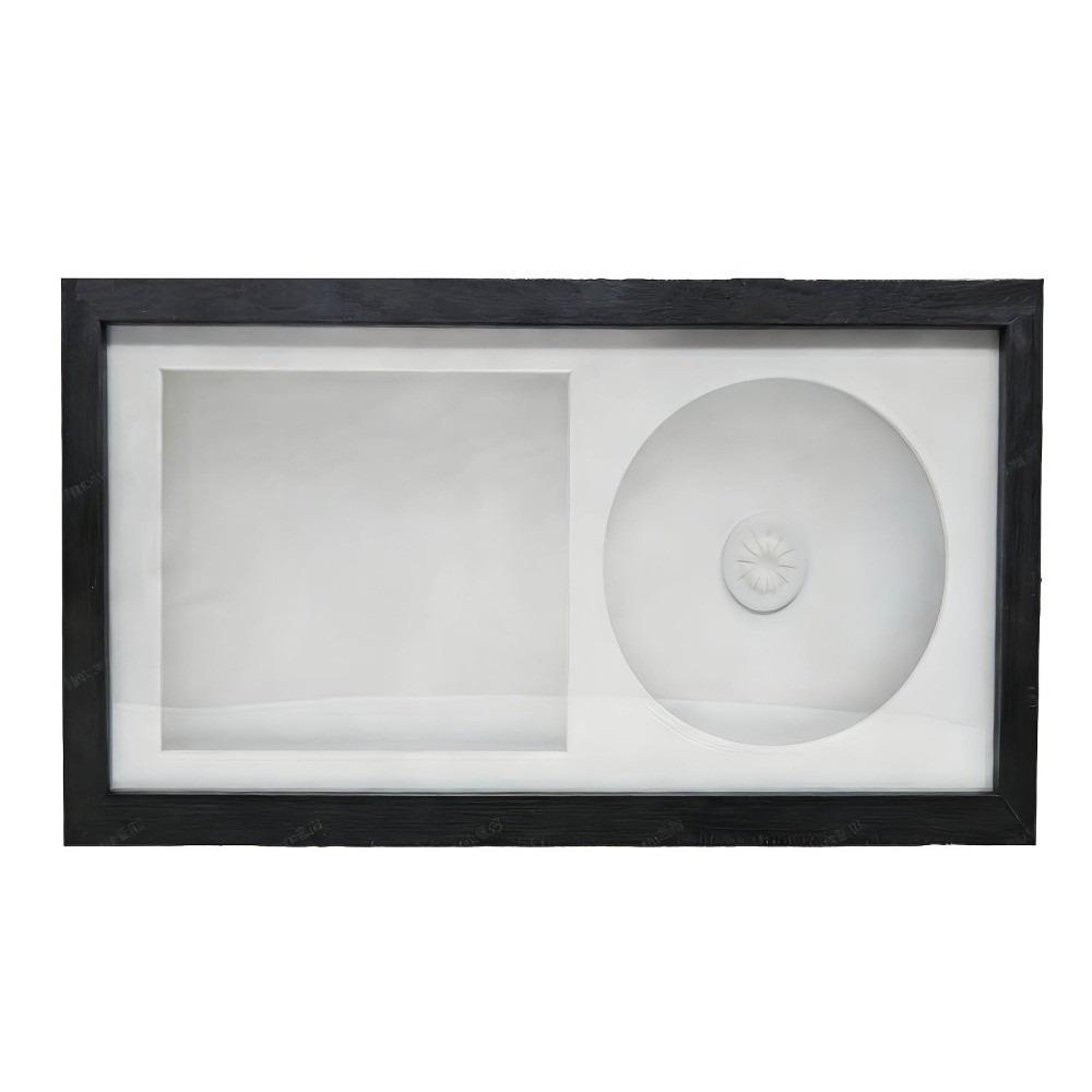 

Wood CD Display Frame with Clear Dust Shield CD Organizer Rack Ins CD Display Stand Wall Organizer
