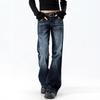 Gewaschenes Katzenbart-Muster Micro-lapped Jeans Damen Slim Fit All-Match Mopping Hose Niedrige Taille