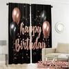 2pcs   2D FLAT PRINTING Curtains (Without Rod) Birthday Glow(1) Modern Window Curtain 100% Polyester Curtains Decorations