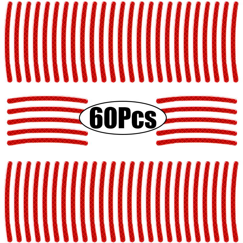 20-60Pcs Car Motorcycle Wheel Hub Reflective Stickers Cars Decorative Stripe Tape Stickers Car Decal Auto Exterior Accessories