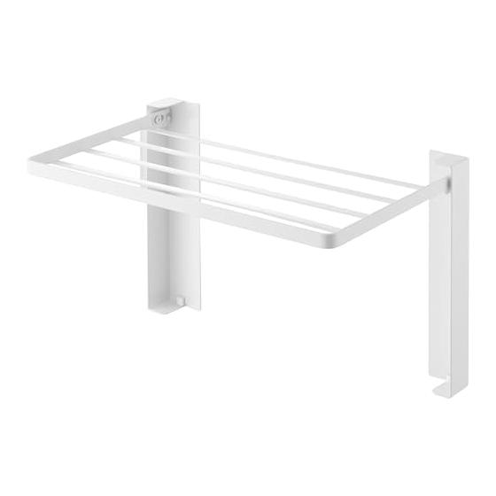 Yamazaki Jitsugyo 10019 Magnetic Folding Shelf Next To the Washing Machine That Opens To an Easy-to-Use Height, White When Used: W41 X D25 X H25.2cm