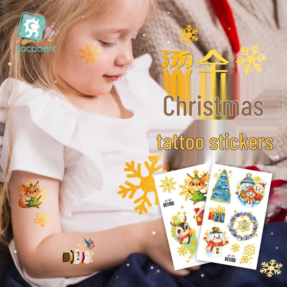 Ruikalong Christmas Cartoon Santa Tattoo Stickers for Kids' Party