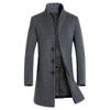 Winter Slim Woolen Windbreaker Coat for Men, Medium & Long