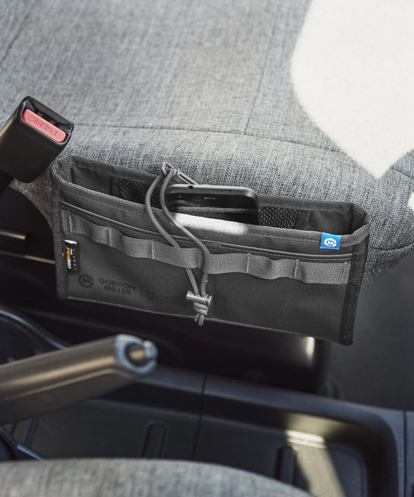 GORDON MILLER Car Cordura Side Pocket, Dark Gray, 1646569