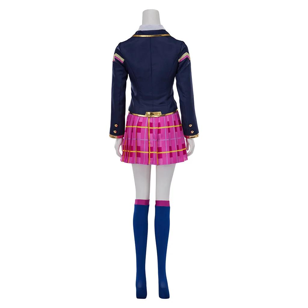 Song Hana Cosplay Anime Costume School Girl D.va Jk Uniform Top Coat Skirts Suit Halloween Dva 3rd Party Outfit For Women