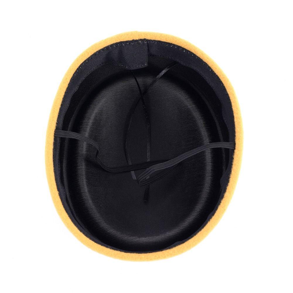 Vintage Topper Hat Retro Airline Stewardess Caps Woolen Top Hat Felt Beret Masquerade Party