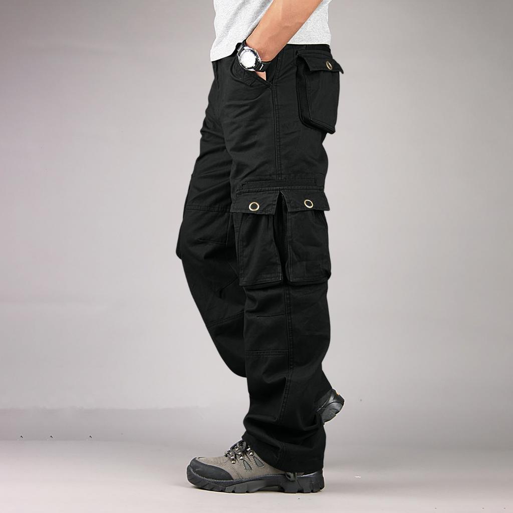 Men's Loose Casual Multi-pocket Work Pants,  Waist Drawstring  Pants