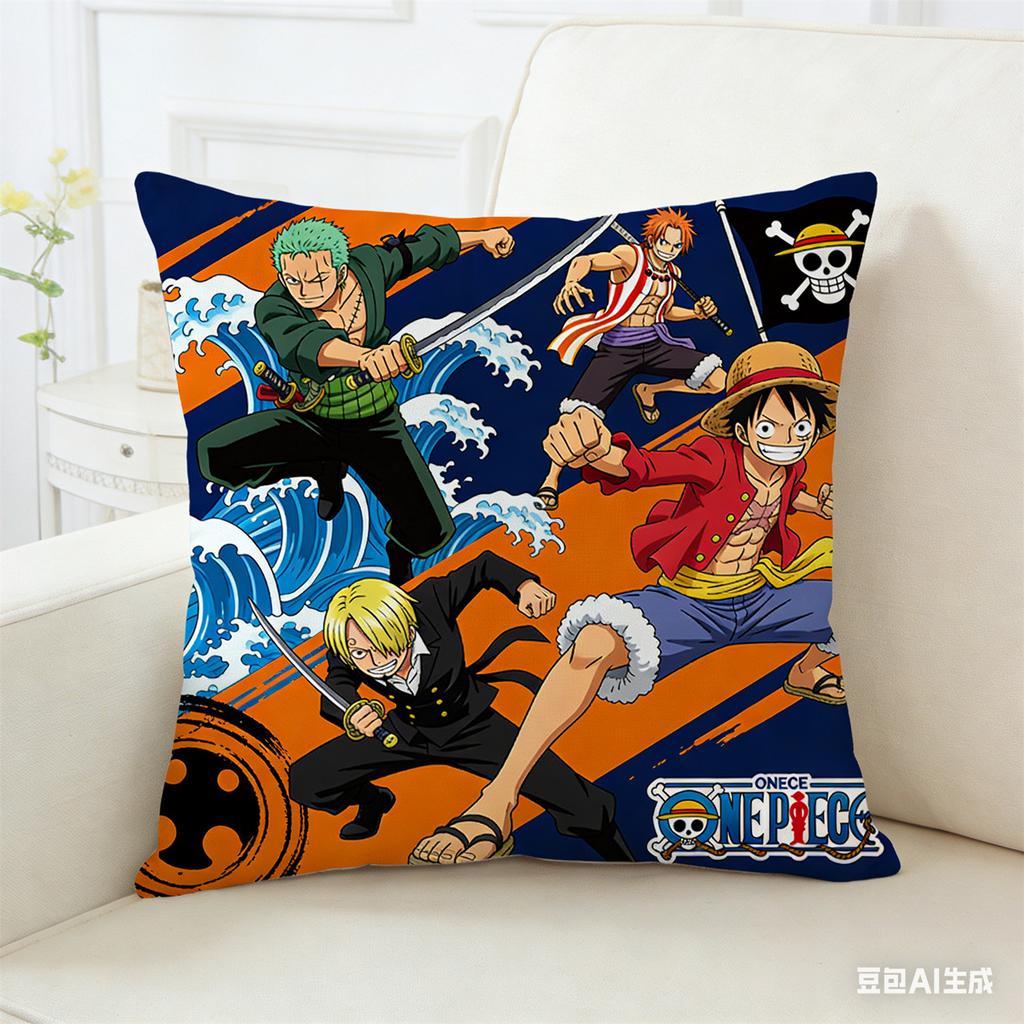 One Piece Pillow Cover Anime Fan Favorite Character Print Decorative Pillowcase for Bedroom Living Room and Anime Enthusiasts
