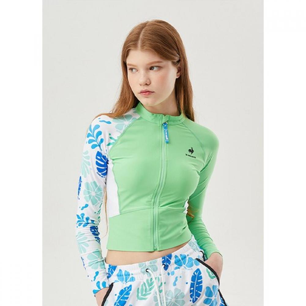 Le Coq Sportif [70  Off] Women S Full Zip raSh Guard qp222Sfz51 BGN green/85 S