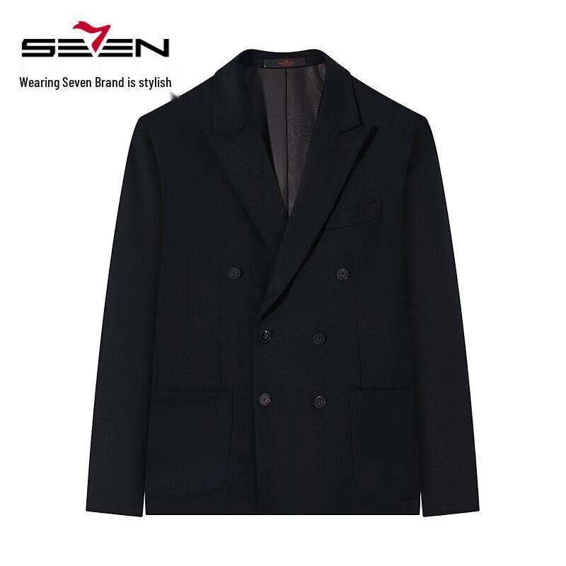 SEPTWOLVES Men's Wool Blend Double-breasted Suit Jacket
