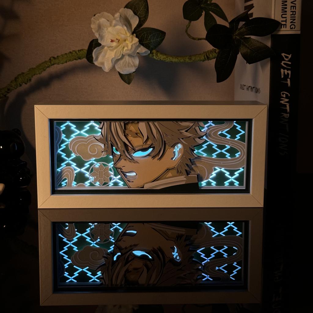 Led Multicolored Anime Light Box For Bedroom Decoration Paper Cut Shadow Box Birthday Gift Bedside Night Lamp Gifts