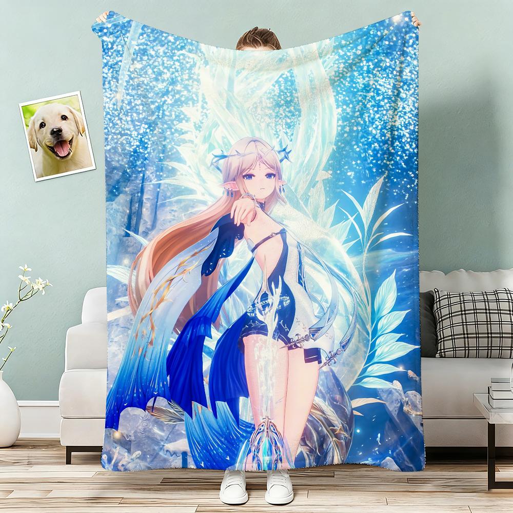 Wuthering Waves Cartethyia Anime Game Throw Lightweight 240g Flannel Blanket Soft Skin-friendly for Summer Cooling